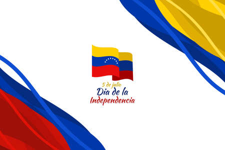 July 5, Independence day (dia de la independencia) of Venezuela vector illustration. Suitable for greeting card, poster and banner.のイラスト素材
