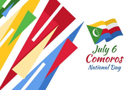 July 6, National Day of Comoros vector illustration. Suitable for greeting card, poster and banner.のイラスト素材