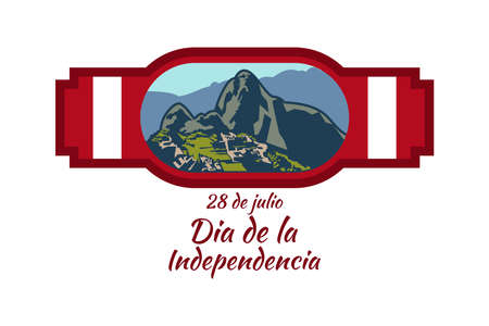 Translate: July 28, Independence day (dia de la independencia) of Peru vector illustration. Suitable for greeting card, poster and banner.のイラスト素材