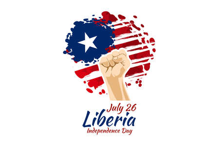 July 26, Independence Day of Liberia vector illustration. Suitable for greeting card, poster and banner.のイラスト素材