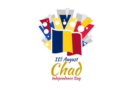 August 11, Independence Day of Chad vector illustration. Suitable for greeting card, poster and banner.のイラスト素材
