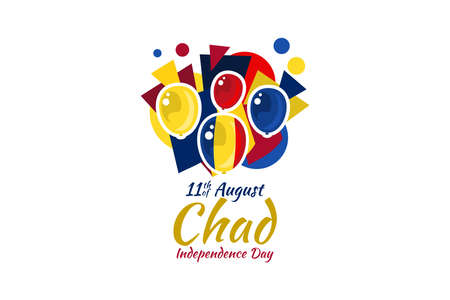 August 11, Independence Day of Chad vector illustration. Suitable for greeting card, poster and banner.のイラスト素材