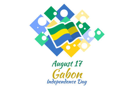 August 11, Independence Day of Gabon vector illustration. Suitable for greeting card, poster and banner.のイラスト素材