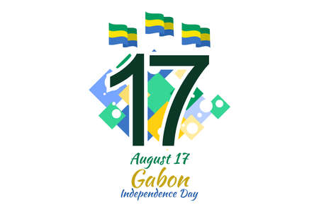 August 11, Independence Day of Gabon vector illustration. Suitable for greeting card, poster and banner.のイラスト素材