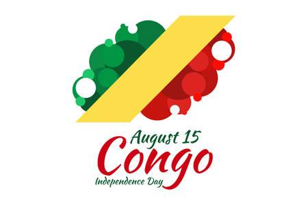 August 15, Independence Day of Republic of the Congo vector illustration. Suitable for greeting card, poster and banner.のイラスト素材