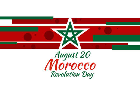 August 20. Revolution Day of Morocco vector illustration. Suitable for greeting card, poster and banner.のイラスト素材