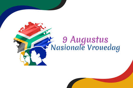 Translation: August 9. National Women's Day. National Women's Day (Nasionale Vrouedag) National day of South Africa Vector illustration. Suitable for greeting card, poster and banner.のイラスト素材