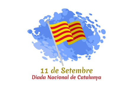 Translate: September 11, National day of Catalonia. vector illustration.  Suitable for greeting card, poster and banner.のイラスト素材