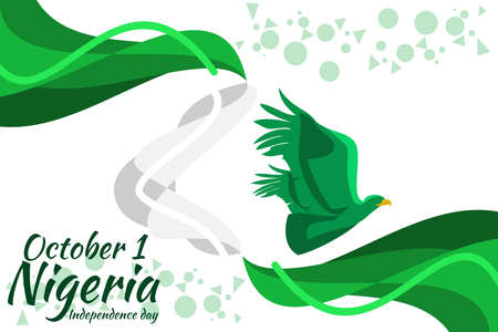 October 1, Nigeria Independence Day vector illustration. Suitable for greeting card, poster and banner.のイラスト素材