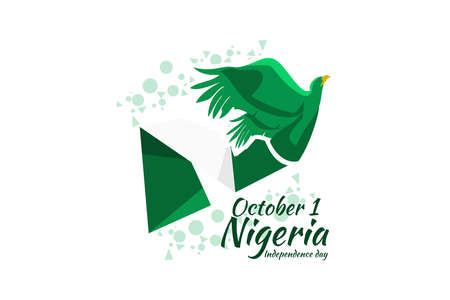 October 1, Nigeria Independence Day vector illustration. Suitable for greeting card, poster and banner.のイラスト素材