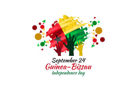 September 24, Happy Guinea-Bissau Independence Day Vector illustration. Suitable for greeting card, poster and banner.のイラスト素材