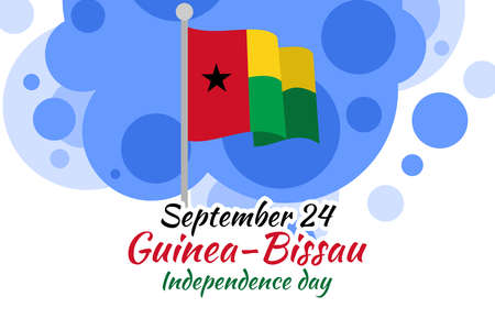 September 24, Happy Guinea-Bissau Independence Day Vector illustration. Suitable for greeting card, poster and banner.のイラスト素材