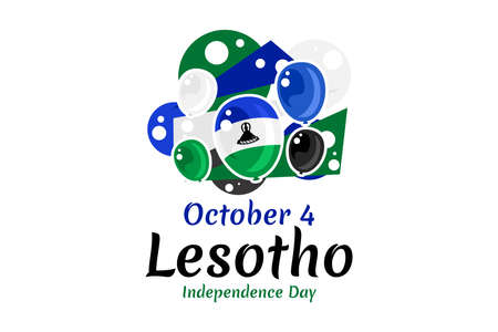 October 4, Happy Independence Day of Lesotho Vector illustration. Suitable for greeting card, poster and banner.のイラスト素材