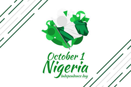 October 1, Nigeria Independence Day vector illustration. Suitable for greeting card, poster and banner.のイラスト素材
