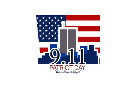 Patriot Day. September 11 We will never forget vector illustration. Suitable for greeting card,...