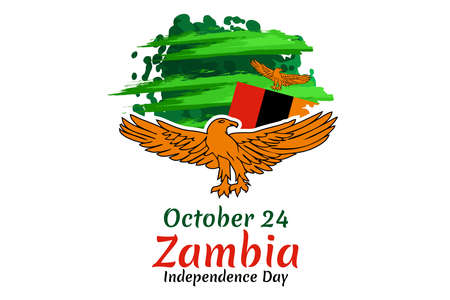 October 24, Independence Day of Zambia vector illustration. Suitable for greeting card, poster and banner.のイラスト素材