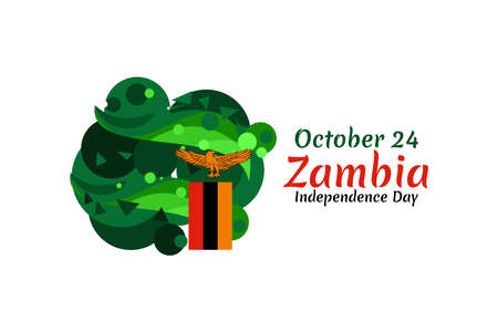 October 24, Independence Day of Zambia vector illustration. Suitable for greeting card, poster and banner.のイラスト素材