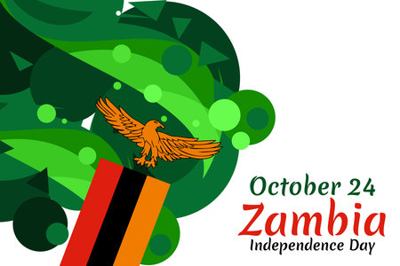 October 24, Independence Day of Zambia vector illustration. Suitable for greeting card, poster and banner.のイラスト素材