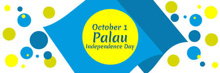 October 1 Independence Day of Palau vector illustration. Suitable for greeting card, poster and bannerのイラスト素材