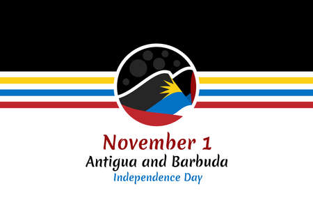 November 1, Independence day of Antigua and Barbuda independence day vector illustration. Suitable for greeting card, poster and banner.のイラスト素材