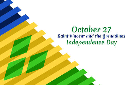 October 27, Independence Day of Saint Vincent and the Grenadines vector illustration. Suitable for greeting card, poster and banner.のイラスト素材