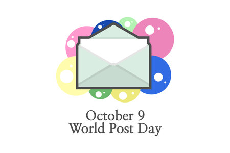 October 9, world post day vector illustration. Suitable for greeting card, poster and banner.のイラスト素材