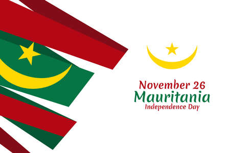 November 28, Independence day of Mauritania vector illustration. Suitable for greeting card, poster and banner.のイラスト素材