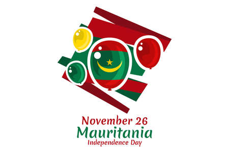 November 28, Independence day of Mauritania vector illustration. Suitable for greeting card, poster and banner.のイラスト素材