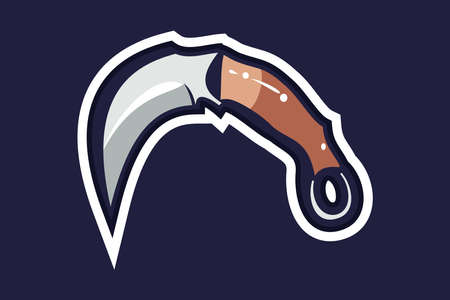 traditional Indonesian dagger kerambit vector illustrationのイラスト素材