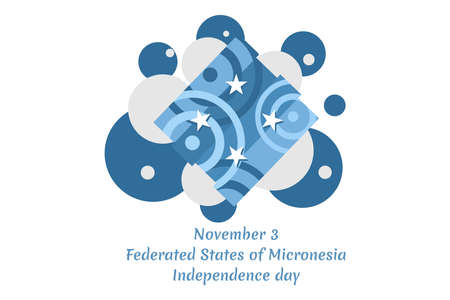 November 3, Independence Day of Federated States of Micronesia vector illustration. Suitable for greeting card, poster and banner.のイラスト素材