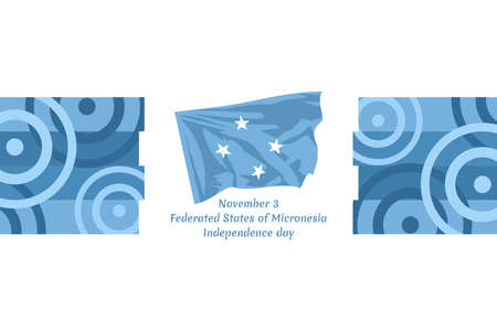 November 3, Independence Day of Federated States of Micronesia vector illustration. Suitable for greeting card, poster and banner.のイラスト素材