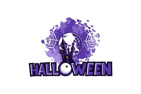 happy halloween vector illustration. Suitable for greeting card, poster and banner.のイラスト素材