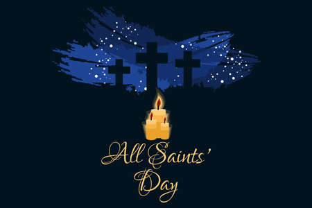 Vector illustration for All Saints Day. Suitable for greeting card, poster and banner.のイラスト素材