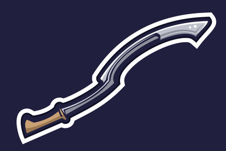 Egyptian sickle-shaped sword khopesh sword vector illustration. simple weapon icon.のイラスト素材