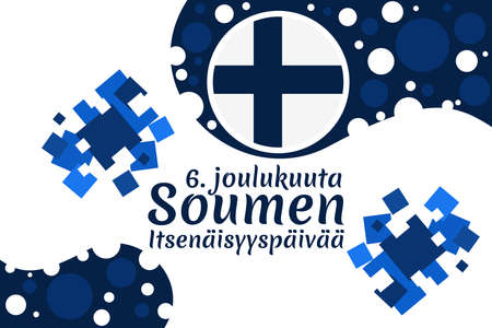Translation: December 6, Happy Independence day. Independence Day of Finland vector illustration. Suitable for greeting card, poster and banner.のイラスト素材