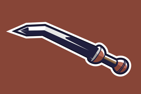 Thracian sica sword. Ancient greek short sword vector illustration. simple weapon icon.
