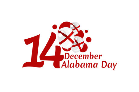 December 14, Alabama Day vector illustration. Suitable for greeting card, poster and banner.のイラスト素材