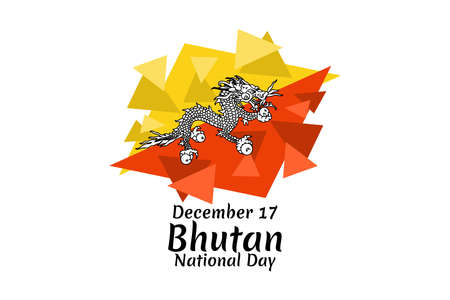 December 17, National day of Bhutan vector illustration. Suitable for greeting card, poster and banner.のイラスト素材