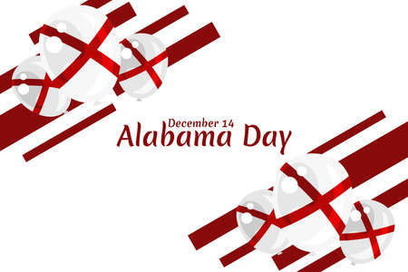 December 14, Alabama Day vector illustration. Suitable for greeting card, poster and banner.のイラスト素材