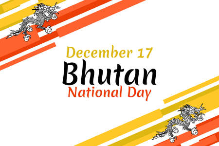 December 17, National day of Bhutan vector illustration. Suitable for greeting card, poster and banner.のイラスト素材