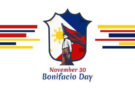 November 30, Happy Bonifacio Day vector illustration. Suitable for greeting card, poster and banner.のイラスト素材