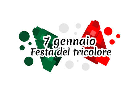 Translation: January 7,  Tricolour Day (Festa del Tricolore)  vector illustration. Suitable for greeting card, poster and banner.のイラスト素材