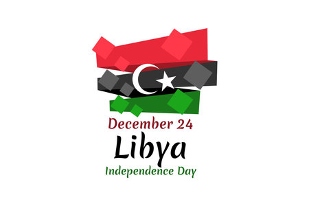 December 24, Independence Day of Libya vector illustration. Suitable for greeting card, poster and banner.のイラスト素材