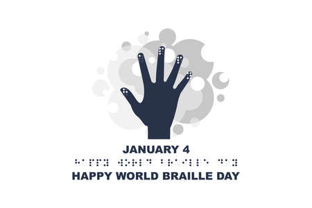 January 4. Happy World Braille Day vector illustration. Suitable for greeting card, poster and banner.のイラスト素材