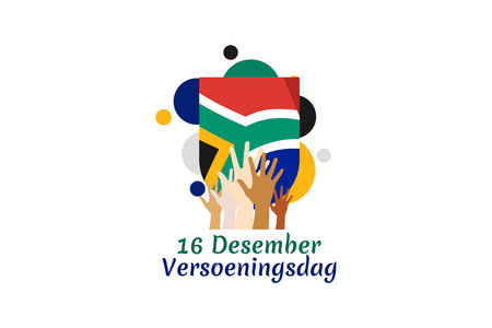 Translation: December 16, Reconciliation day. Happy Reconciliation day of South Africa  vector illustration. Suitable for greeting card, poster and banner.のイラスト素材