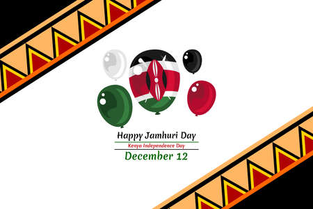December 12, Happy Jamhuri Day, Independence day of Kenya vector illustration. Suitable for greeting card, poster and banner.のイラスト素材