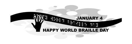 January 4. Happy World Braille Day vector illustration. Suitable for greeting card, poster and banner.のイラスト素材