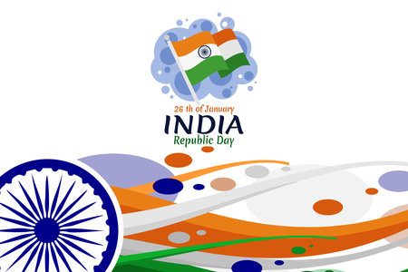 January 26, Republic day of India vector illustration. Suitable for greeting card, poster and banner.のイラスト素材