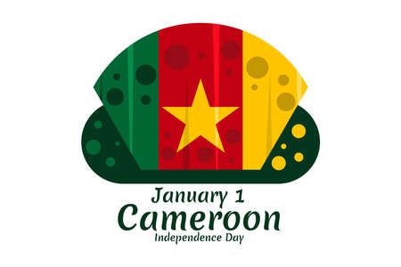 January 1, Independence day of Cameroon vector illustration. Suitable for greeting card, poster and banner.のイラスト素材