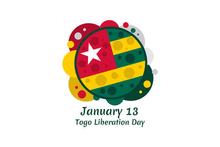 January 13, Liberation day of Togo vector illustration. Suitable for greeting card, poster and banner.のイラスト素材